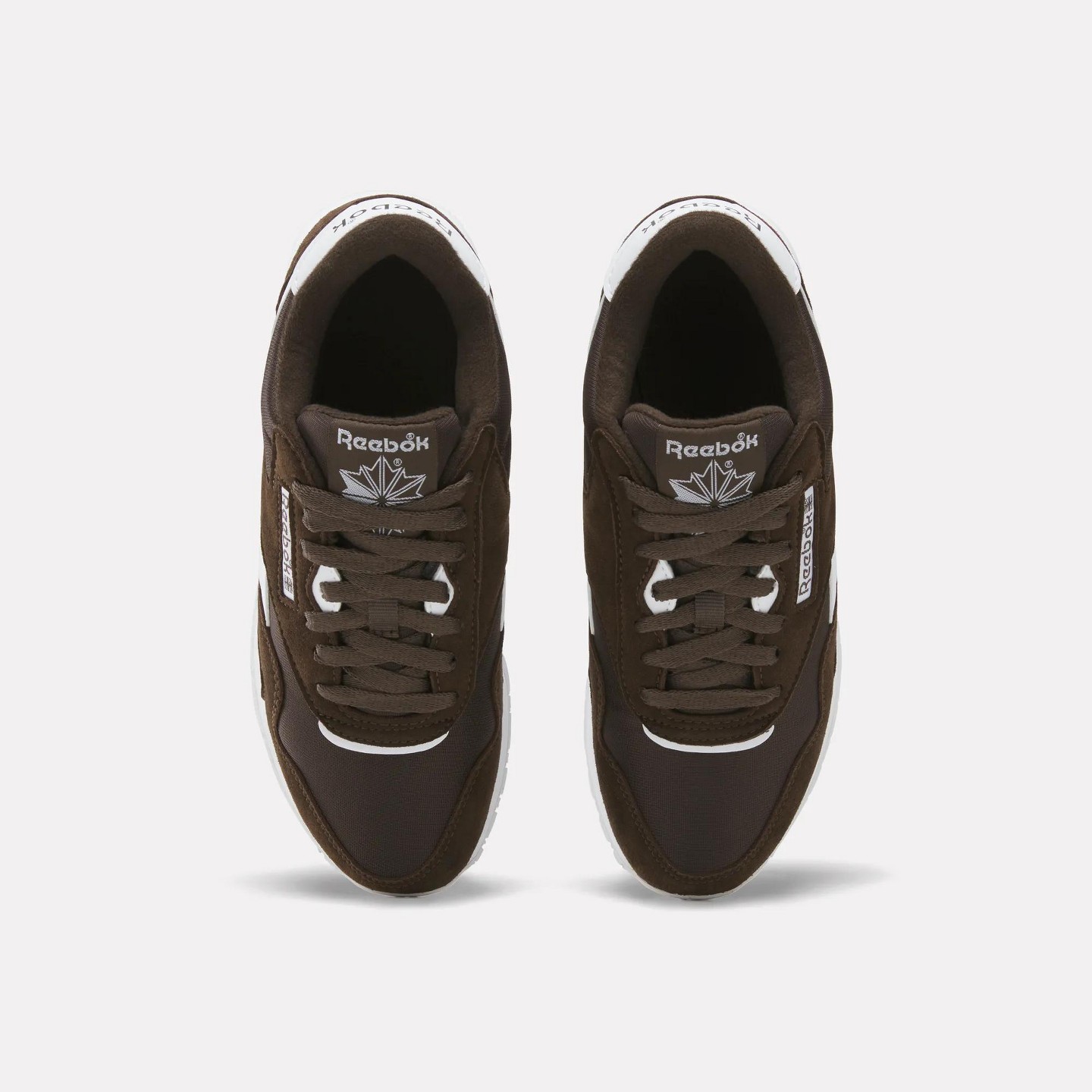 Женские кроссовки Reebok Classic Nylon Shoes Size 9.5 Espresso/Espresso/White, цвет: Белый — фото 2