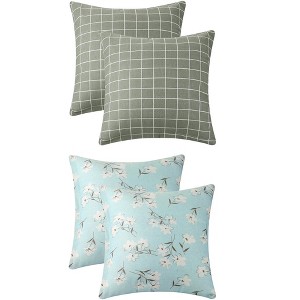 Unique Bargains Cute Print Soft Home Decor Living Room Bedroom Throw Pillow Covers 4 Pcs - 1 of 4