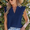 Women's Dreamy Ruffled Cap Sleeve V-Neck Creme Top - Cupshe - 4 of 4