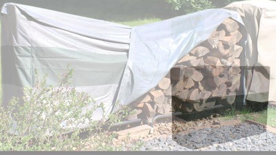 Gray and Green Heavy-Duty Polyester Log Rack Cover