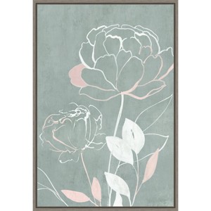 16" x 23" Roseland II by Isabelle Z Framed Canvas Wall Art - Amanti Art: Modern Botanical Lithograph, Vertical Layout - 1 of 4