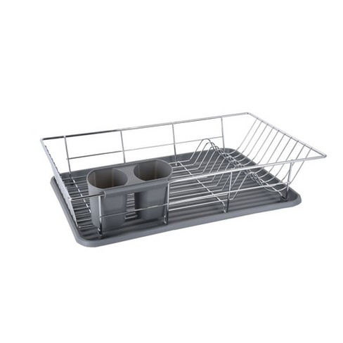 Trio Home Stainless 3-piece Dish Drying Drainer Rack, Removable Utensil ...