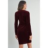 Hello Miz Women's Long Sleeve Velvet V Neck Wrap Maternity Dress - 3 of 4