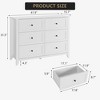 Farmhouse 6-Drawer Dresser w/ Gold Handles, MDF Storage Cabinet - 3 of 4