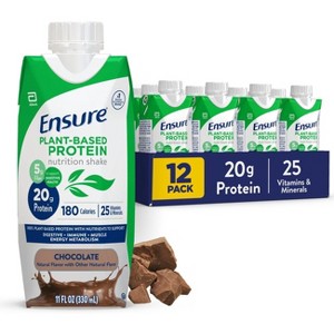 Ensure Plant-Based Protein Nutrition Shake, Chocolate, 11 fl oz, 12 Count - 1 of 4