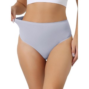 Allegra K Women's High Waist Tummy Control Stretch T-back Breathable Comfortable Thongs - 1 of 4