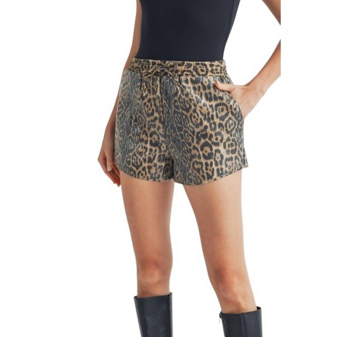 Women's Sequin Leopard Print Shorts - Aiblee - image 1 of 2