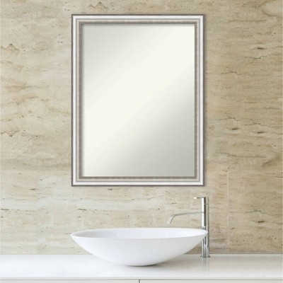 27" x 21" Silver Rectangular Wall Mounted Bathroom Mirror