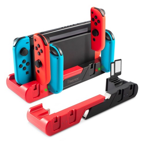 Insten Charging Dock Station For Nintendo Switch & Oled Model Joycon  Controller Charger With Usb Port, 2 Game Card Holder Slots : Target