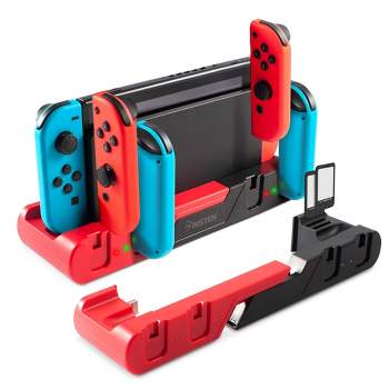 Insten Charging Dock Station for Nintendo Switch & OLED Model Joycon Controller Charger with USB Port, 2 Game Card Holder Slots