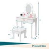CuisinSmart Princess Vanity Set for Girls with Light-Up Mirror, Makeup Table & Stool – Wooden Dress-Up Playset for Ages 3-9 - 2 of 4