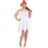 HalloweenCostumes.com Plus Size Women's Flintstones Wilma Flintstone Costume, White Dress Cavewoman for Halloween Couples Costumes - 2 of 4