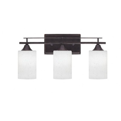Toltec Lighting Uptowne 3 - Light Vanity in  Dark Granite with 4" White Muslin Shade