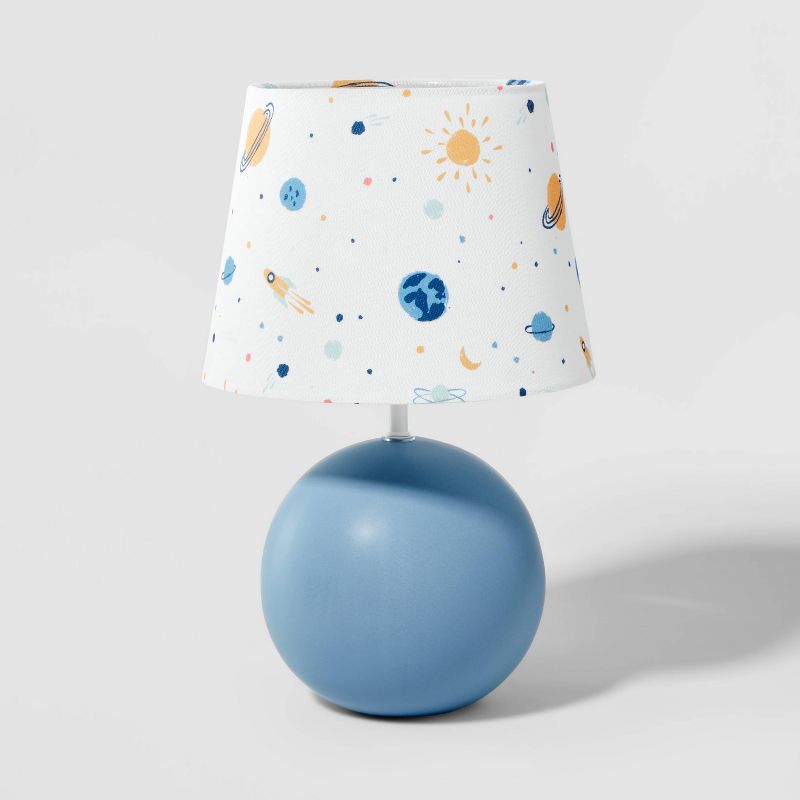 Kids' Round Base with Space Shade Lamp Blue - Pillowfort™, 1 of 11