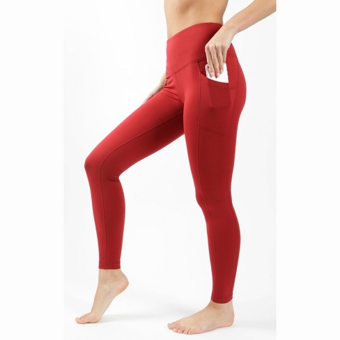 Yogalicious - Women's Polar Lux Fleece Lined High Waist Legging - Sangria -  Large : Target