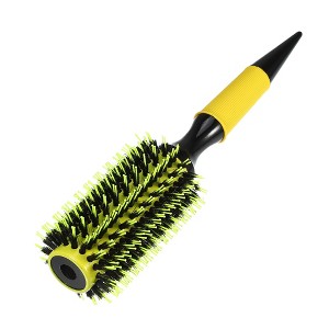 Unique Bargains Nylon Bristle Pins Round Hair Brush Yellow 10.04"x2.36" 1 Pc - 1 of 4