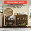 GustoWave 61'' Farmhouse Buffet Sideboard Cabinet with 4 Fluted Doors, Kitchen Cupboard with Adjustable Shelves, Coffee Bar Cabinet for Home - 3 of 4