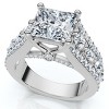 Pompeii3 Certified 3.80Ct Princess Cut Diamond Engagement Ring 14k Gold Lab Created - 3 of 4