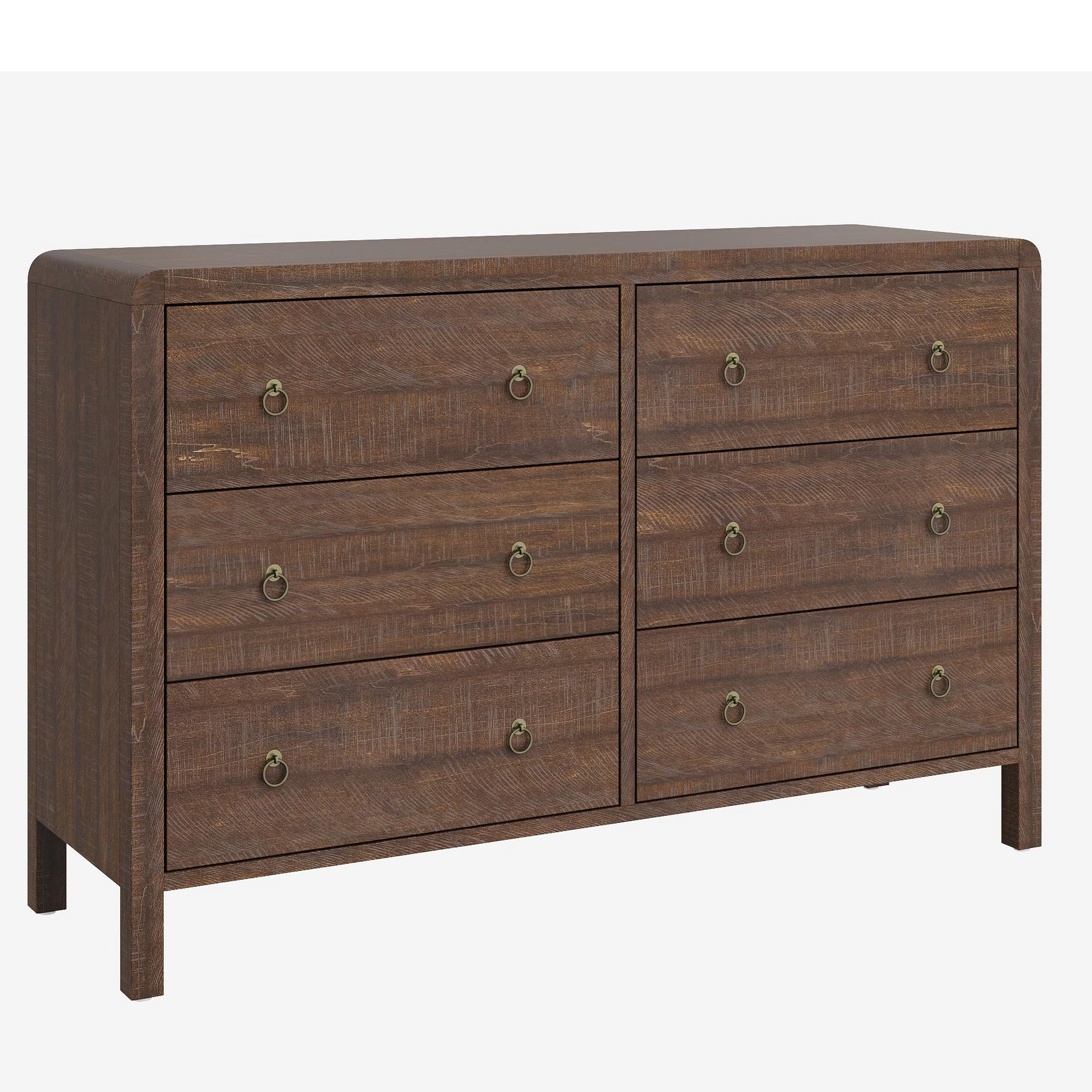 6 & 7 Drawer Dresser for Bedroom, Wood Dresser with Large Storage Drawers, Modern Curved Angle Clothes Organizer for Closet