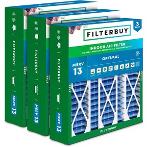 Filterbuy 20x25.25x3.5 Air Filter (3-Pack), Pleated MERV 13 Health Defense Replacement HVAC AC Furnace Filters for Aprile Space-Gard 102 / 2120 - 1 of 4