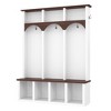 TIRAMISUBEST 58/77 inch Farmhouse Hall Tree Arched Walnut Storage Bench with Hooks and Shoe Cubbies 4-in-1 Safety - 4 of 4