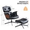 MERLIFE Chaise Lounge Chair with Ottoman, Modern Living Room Chairs, Comfy Leather, Lazy Armchair - 2 of 4