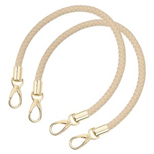 Unique Bargains PU Leather Braided Replacement Metal Buckles Purse Strap 2 Pcs - 1 of 4