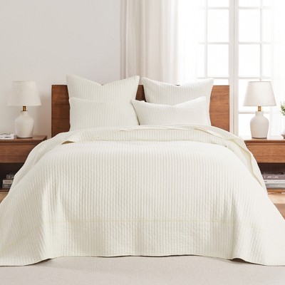 Cross Stitch Cream Queen Bedspread Set - Levtex Home : Target