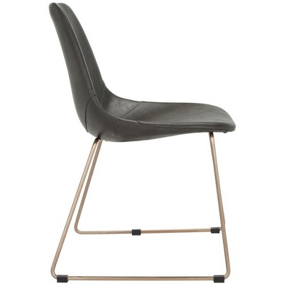Dorian Grey and Copper Leather Dining Chair Set
