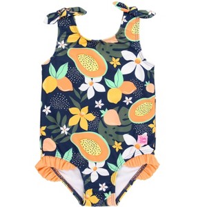 RuffleButts Baby/Toddler/Kid Girls UPF50+ Tie Shoulder One Piece - 1 of 4