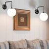 Claxy Modern Plug-in Wall Sconce Globe Swing Arm, Black with Switch - 2 of 4