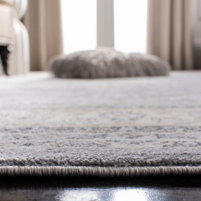 Isabella Gray and Cream Round Synthetic Area Rug