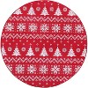 TackView Christmas Area Rug, Washable Large Rugs Xmas Snowflakes Rug, Soft Washable Carpet for Living Room Bedroom, Red - 3 of 4