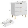 3 Drawer Dresser, Wood Chest of Drawers Organizer Storage with Gold Handle, Storage Cabinet, for Bedroom, Living Room, Closet, Hallway, Entryway - 2 of 4
