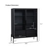 51.2''H Glass Display Cabinet with LED Lighting,2 Drawers & Adjustable Shelves,Modern Curio Pantry for Living Room Kitchen-Baofuwish - 4 of 4