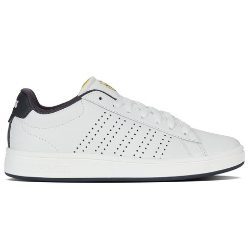 Kswiss Kswiss Womens Court Base II Sneakers, Blanc,Asphalt,Dandelion, 6.5 Kswiss Kswiss Womens Court Base II Sneakers, Blanc,Asphalt,Dandelion, 6.5