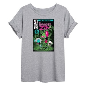 Women's - Invader Zim - Comic Oversized Graphic T-Shirt - 1 of 4