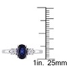 EVERLY JEWELRY | 10K White Gold 1.57 CT TGW Created Blue and White Sapphire 3-Stone Ring with Diamonds Accent - 3 of 4