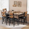 Dining Table Set for 2, Dining Table with 2 Upholstered Chairs, Wood 3-Piece Kitchen Dining Room Table Set - 3 of 4