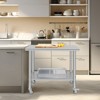 Stainless Steel Table, Heavy-Duty Metal Commercial Prep Table with Open Storage Racks for Restaurant Kitchens, Home, Hotels, Food Preparation - 3 of 4