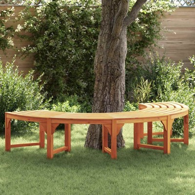 Tree Bench Brown 160 x 160 x 45cm Solid Eucalyptus wood vidaXL