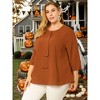 Agnes Orinda Women's Plus Size Stylish Tie Neck 3/4 Ruffle Sleeves Work Office Blouses - 3 of 4