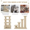 Okak Modern Multi-Level Cat Tree with Plush Carpeted, Cat Tower with 8 Scratching Posts, Pet Stairs for Bed and Couch Side, Cream White - 2 of 4