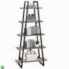 Industrial Chic 5-Tier Ladder Shelf - Narrow Corner Storage Bookcase for Living Room & Bedroom Light Gray/Dark Gray - 2 of 4