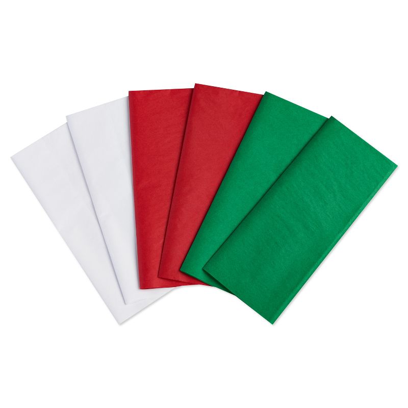 40 Sheets Red/White/Green Tissue Paper Trio Pack, 1 of 9
