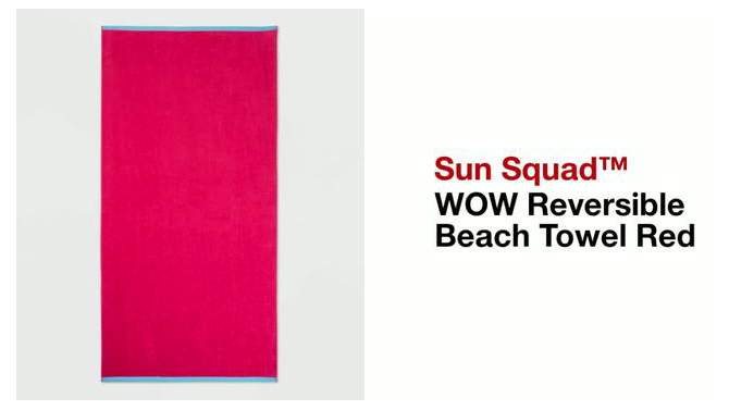 WOW Reversible Beach Towel Red - Sun Squad&#8482;, 2 of 5, play video