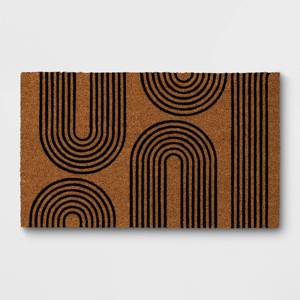 1'6"x2'6" Geometric Arches Doormat Brown/Black - Threshold™ - 1 of 4