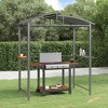 vidaXL Steel BBQ Gazebo with Side Shelves - Anthracite, Ideal for Barbeque Sessions During Sunny & Rainy Days, Durable Build 82.7"x44.9"x90.6" - 2 of 4