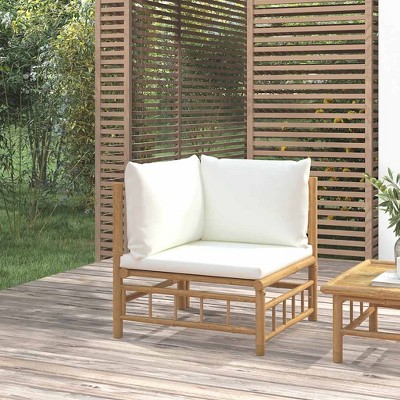 Lounge Set with Cream White Cushions BamboovidaXL