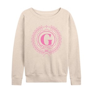 Women's - Wicked - Collegiate Glinda Lightweight French Terry Wide Neck Long Sleeve Shirt - 1 of 4